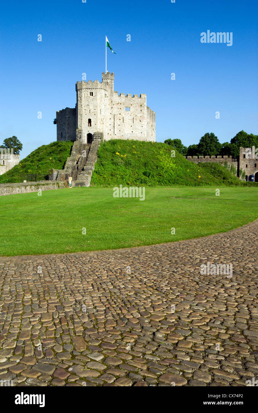 Norman halten, Schloss von Cardiff, Cardiff, Glamorgan, Wales, UK. Stockfoto