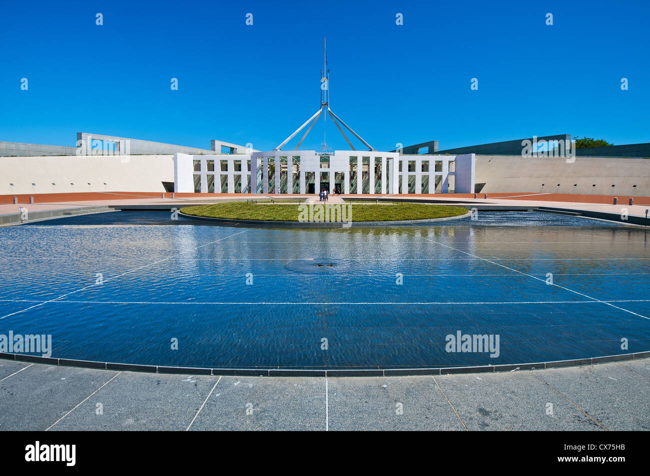 Australiens Haus des Parlaments in Canberra. Stockfoto