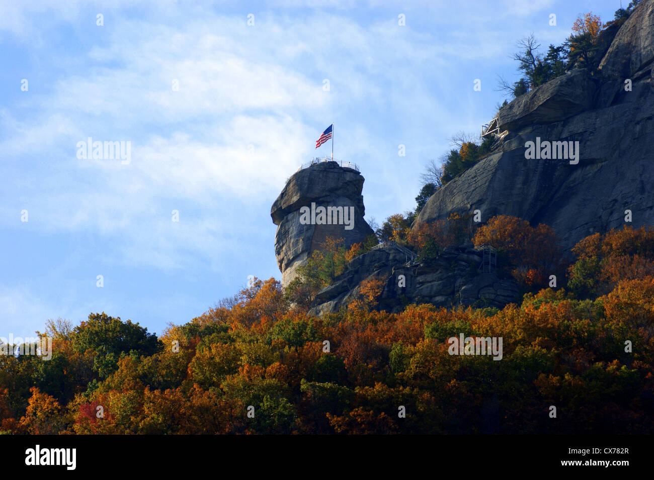 Chimney Rock, NC im Herbst Stockfoto