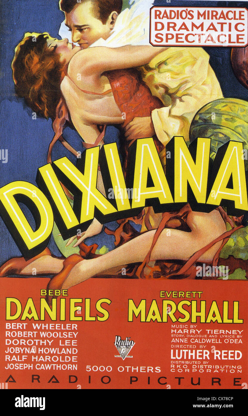 DIXIANA Plakat für 1930 RKO film mit Bebe Daniels und Everett Marshall Stockfoto