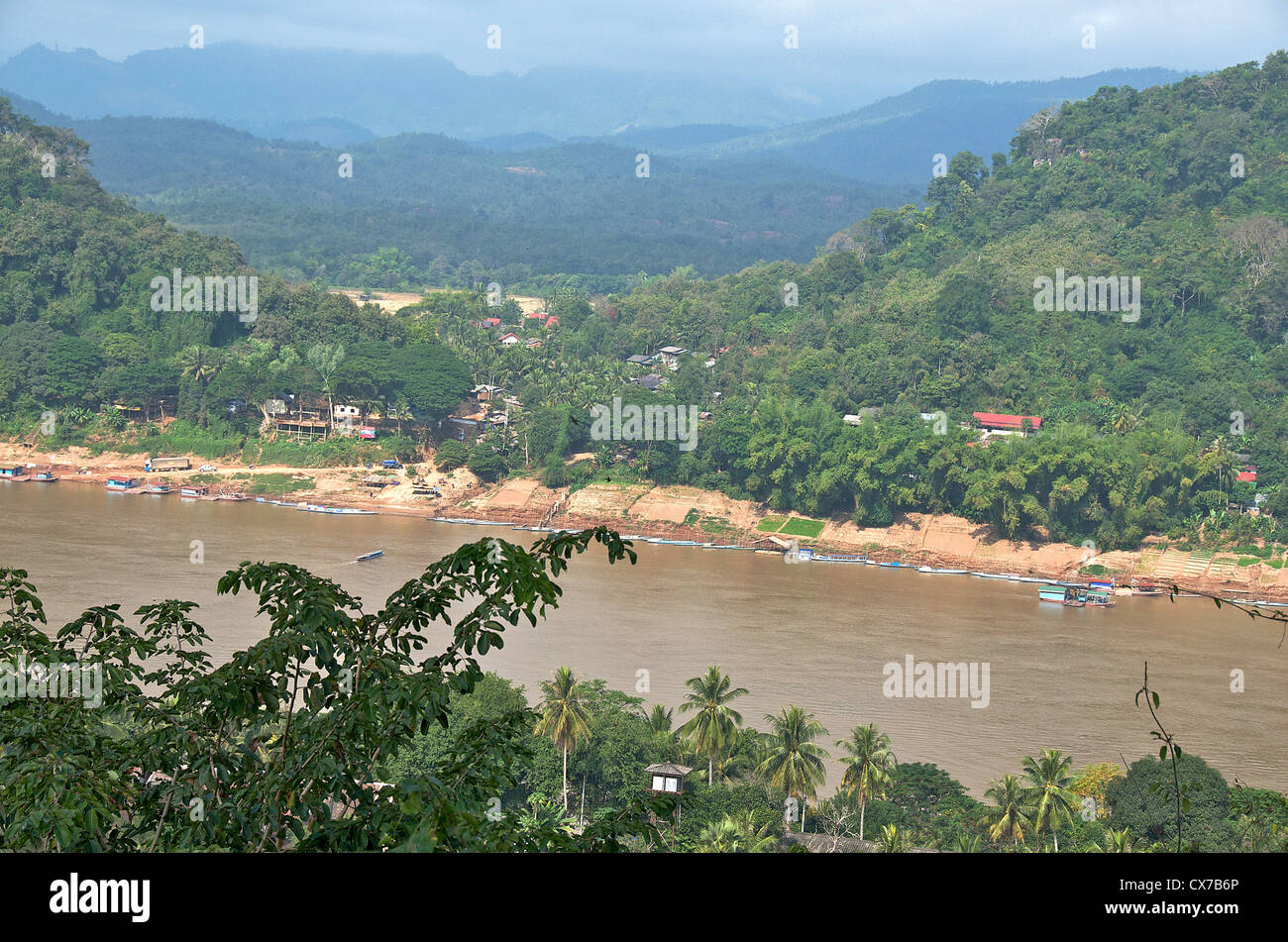 Mekong-Fluss Luang Prabang Laos Asien Stockfoto