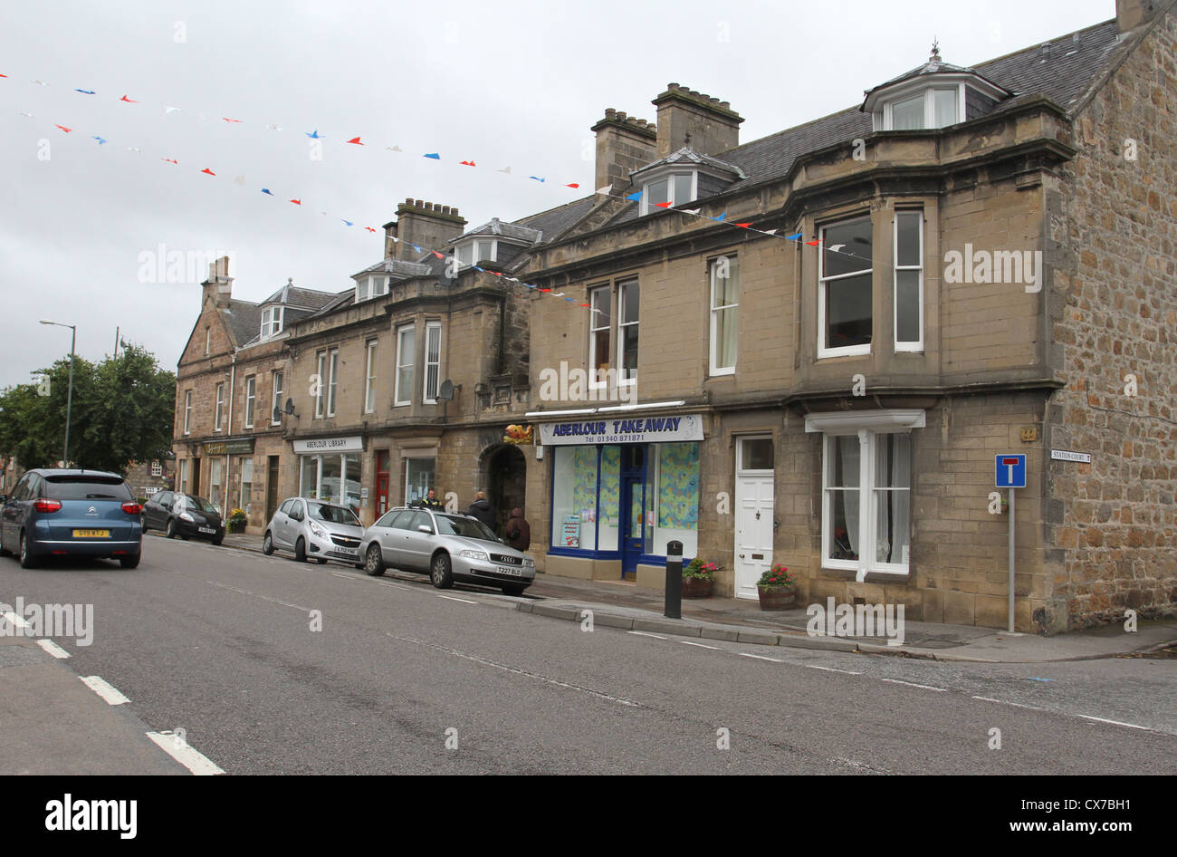 Aberlour street scene Schottland september 2012 Stockfoto