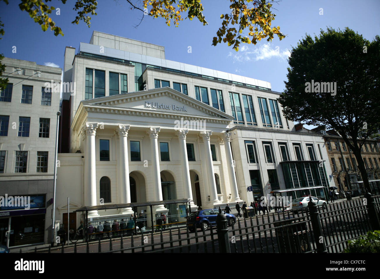 Ulster Bank Hauptsitz, Belfast. Alte methodistische Kirche, Donegall Square East Stockfoto