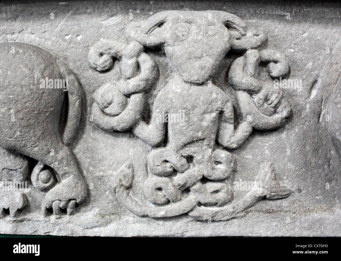 Pictish geschnitzten Stein, Meigle Sculptured Stone Museum, Meigle, Perth und Kinross, Scotland, UK Stockfoto