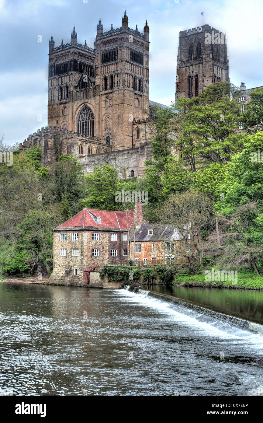 Kathedrale von Durham am Fluss Wear, Durham, Nord-Ost-England, UK Stockfoto