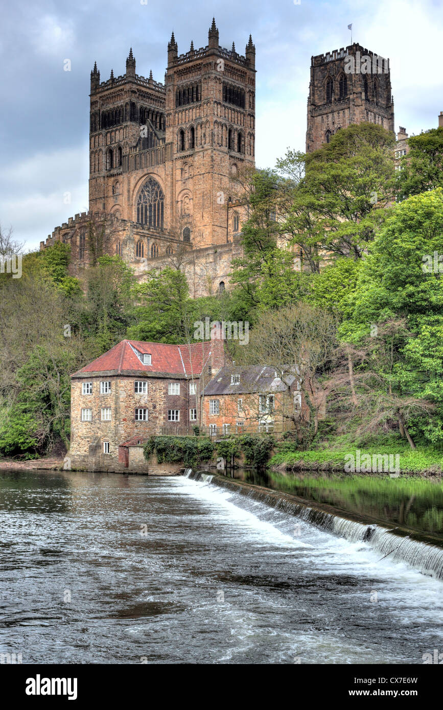 Kathedrale von Durham am Fluss Wear, Durham, Nord-Ost-England, UK Stockfoto