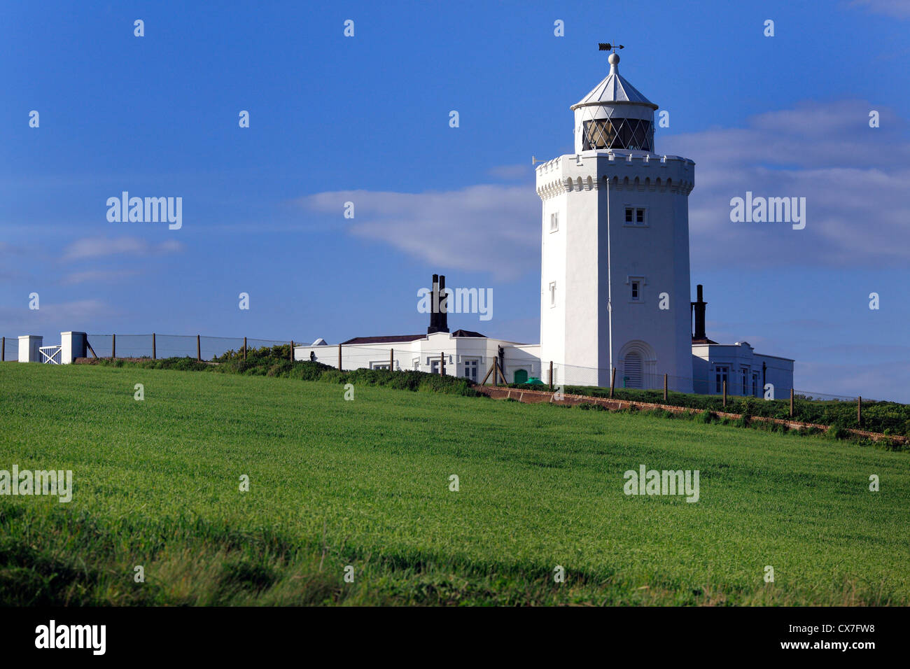 South Foreland Leuchtturm, St. Margarets Bay, weißen Klippen von Dover, Dover, Kent, England, UK Stockfoto