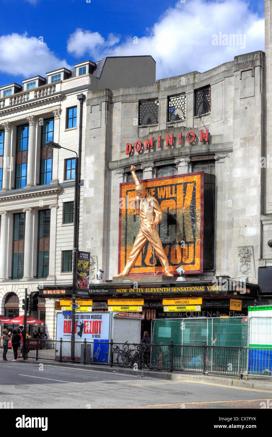 We Will Rock You Plakat mit Freddy Mercury, Dominion Theatre, Tottenham Court Road, London, UK Stockfoto