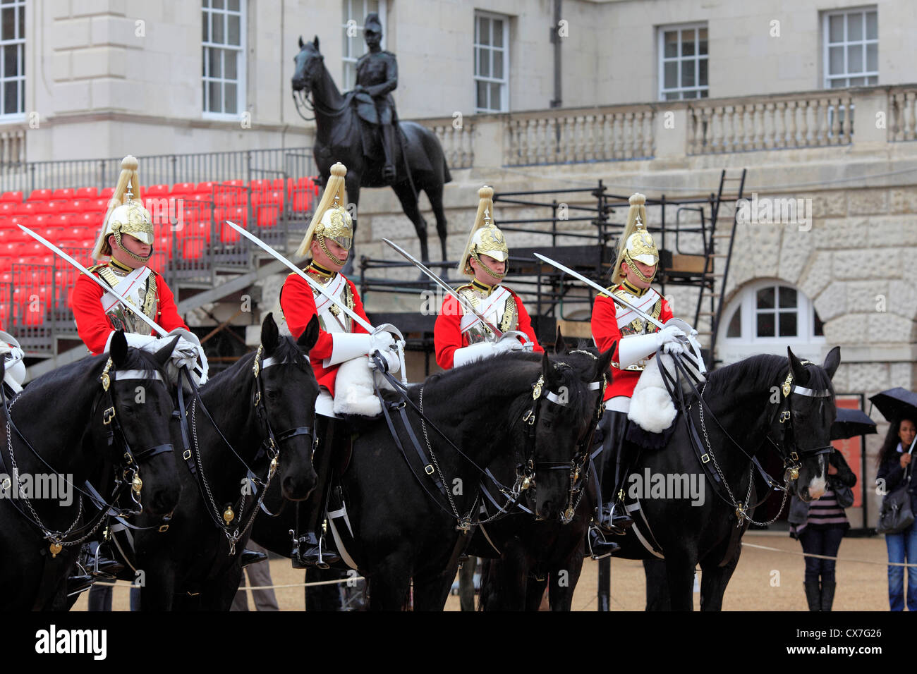 Household Cavalry, changing of the Guard am Pferd schützt Parade, London, UK Stockfoto