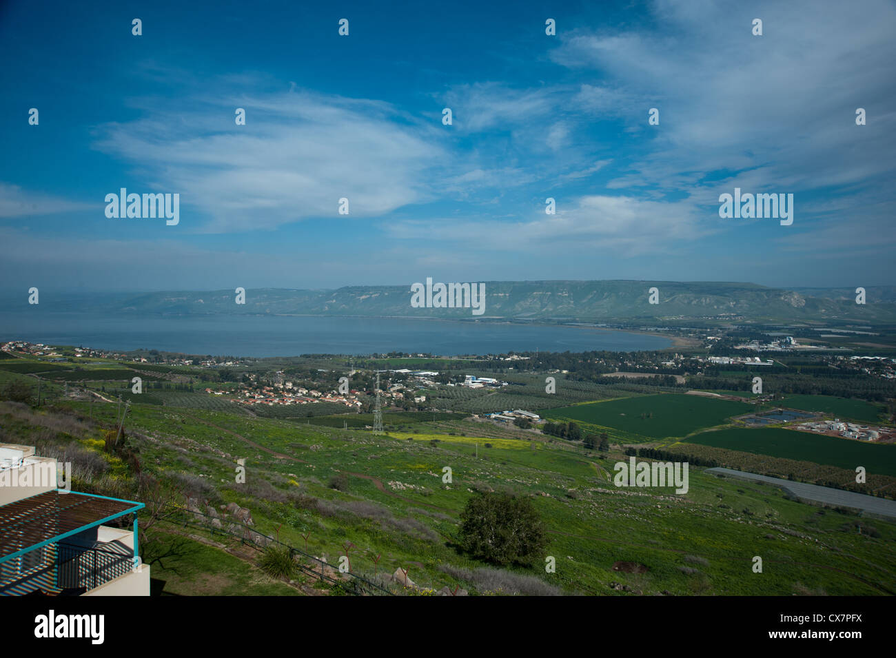 Israel, unteren Galiläa, Blick auf den See Genezareth von Westen Stockfoto