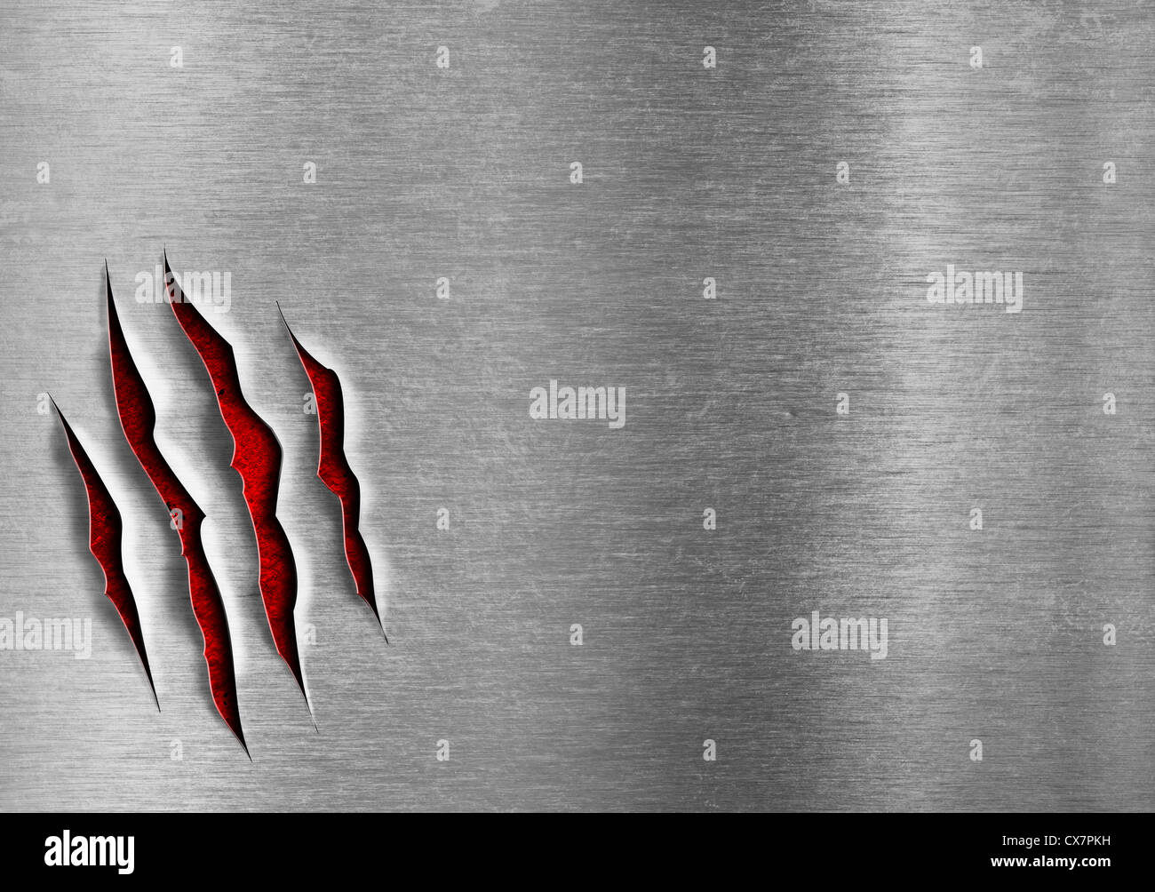 Beschädigte Grunge Metallplatte Konzept Stockfoto