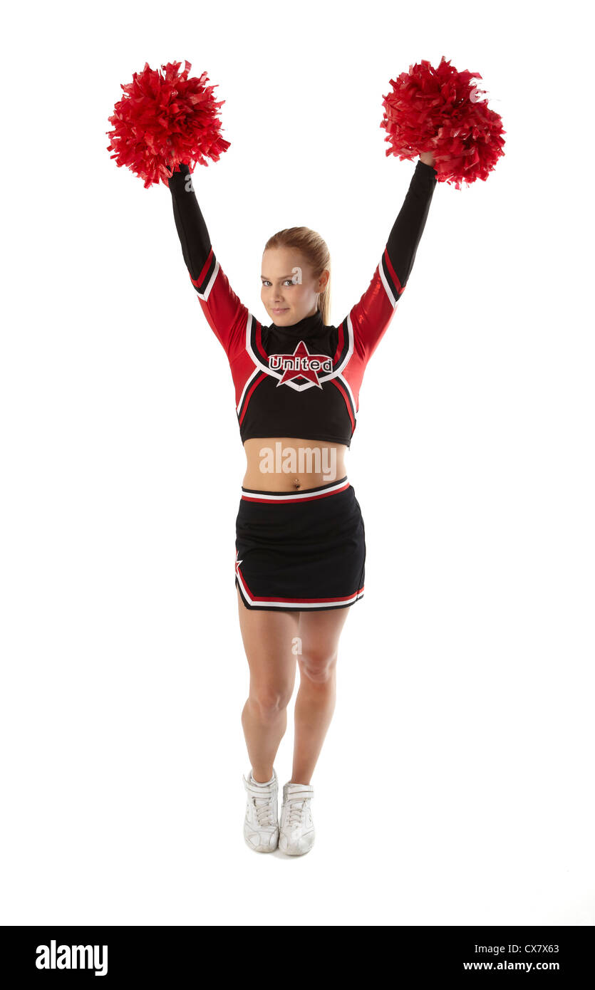Cheerleader-pose Stockfoto