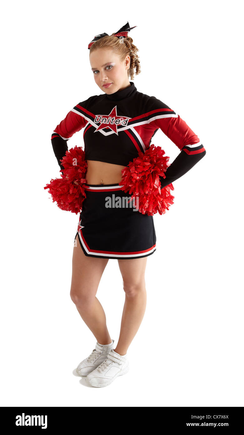 Cheerleader-pose Stockfoto