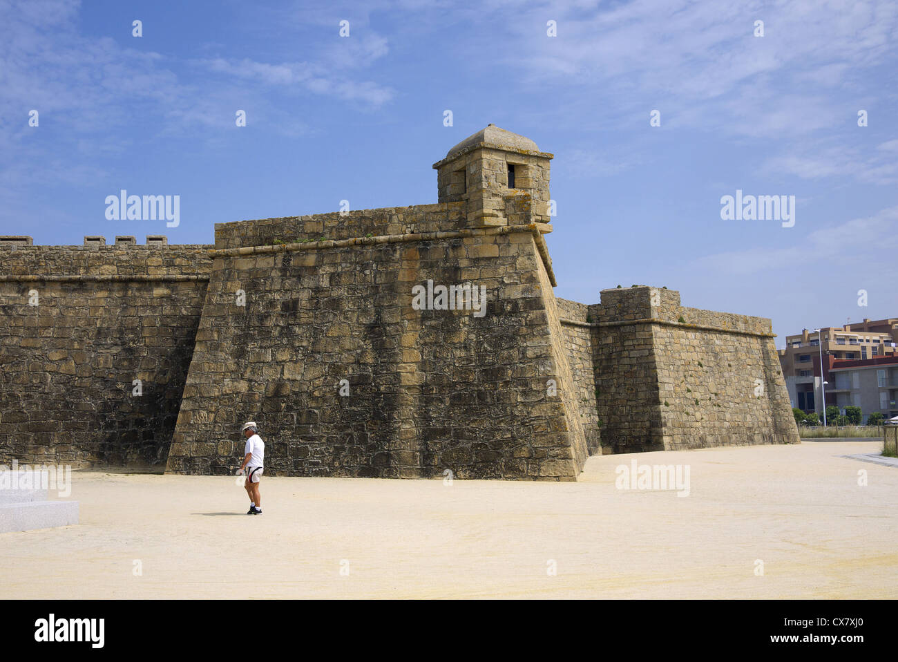 Schloss nahe dem Strand in der Nähe von Vila do Conde in Portugal. Stockfoto