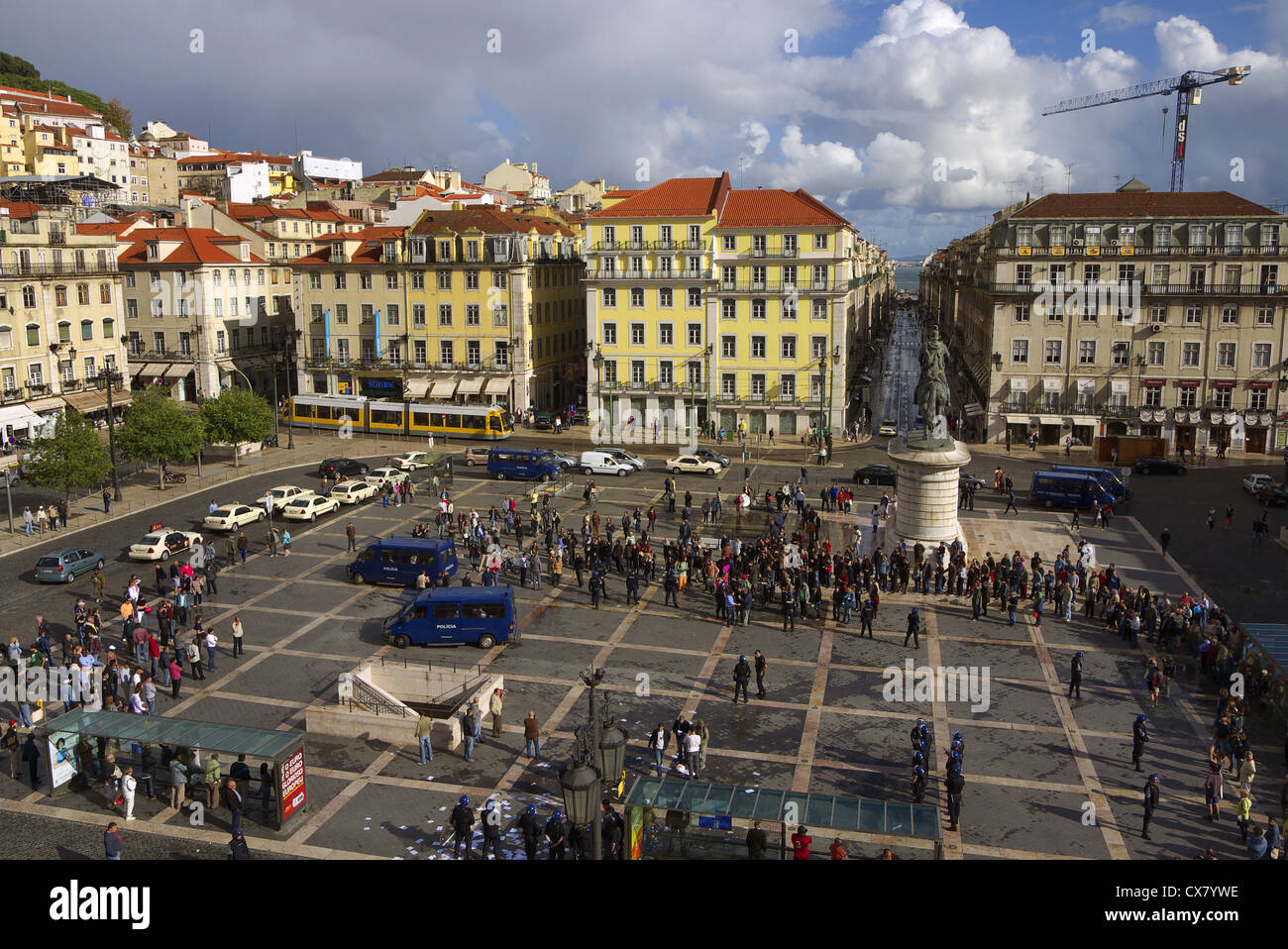 Praca da Figueira in Lissabon, Portugal. Stockfoto