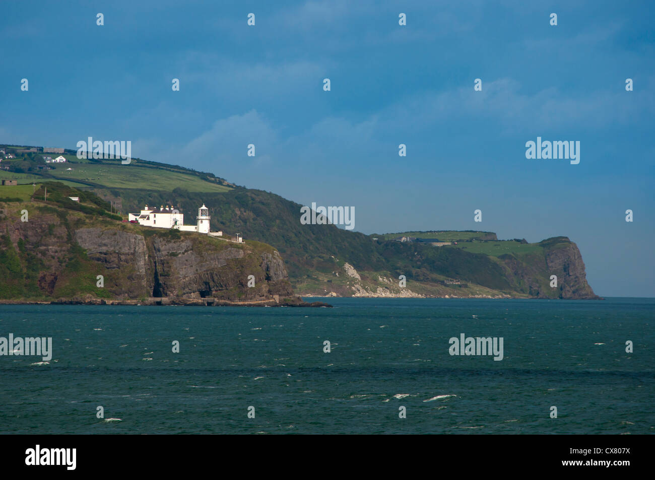 Whitehead Leuchtturm auf den Klippen Stockfoto