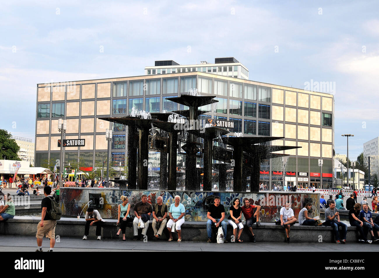 Brunnen, Alexanderplatz, Berlin, Deutschland Stockfoto