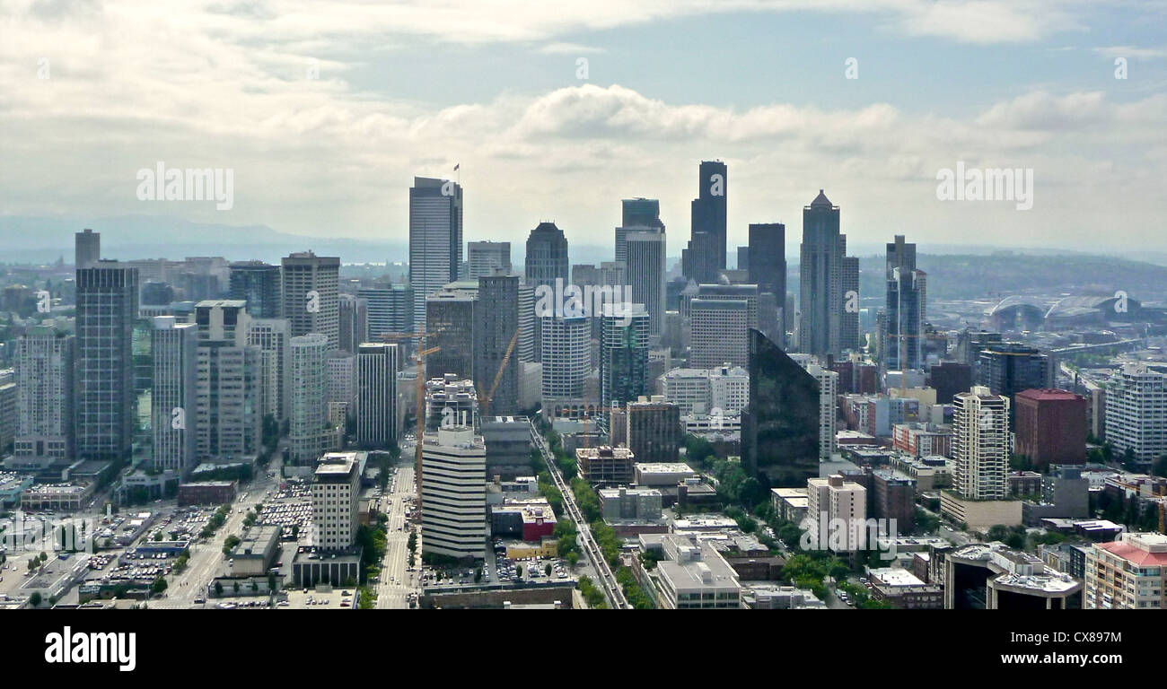 Blick auf die Skyline von Seattle im Staat Washington, USA. Aus den Archiven von Presse Portrait Service (ehemals Presse Portrait Bureau) Stockfoto