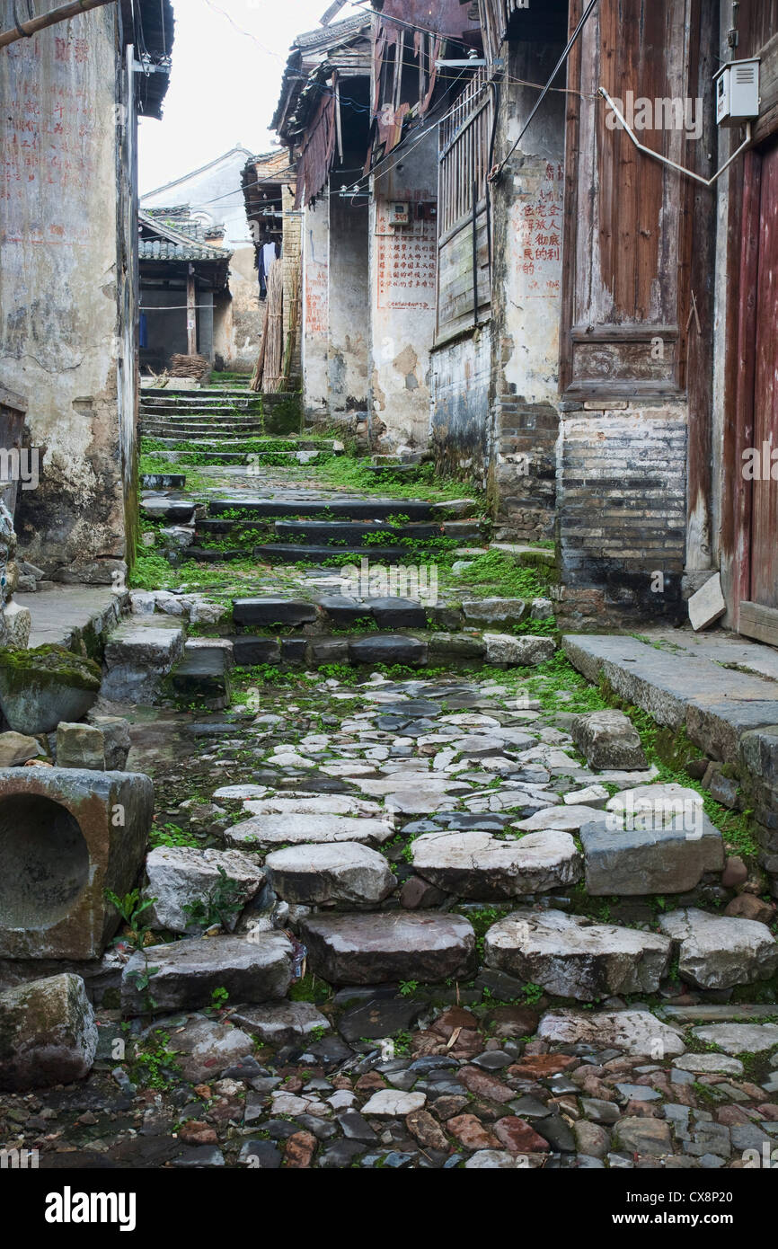 Blick auf eine antike Stadt in der Nähe von Guilin in der autonomen Region Guangxi Zhuang von Südwest-China Stockfoto