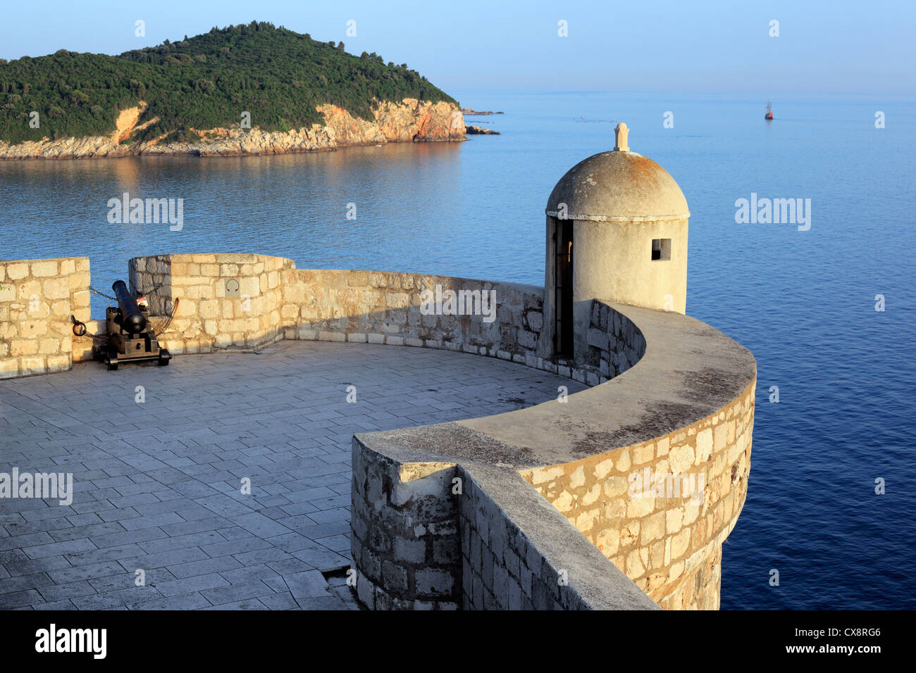 Bastion auf der Stadt Wände, Dubrovnik, Dalmatien, Kroatien Stockfoto