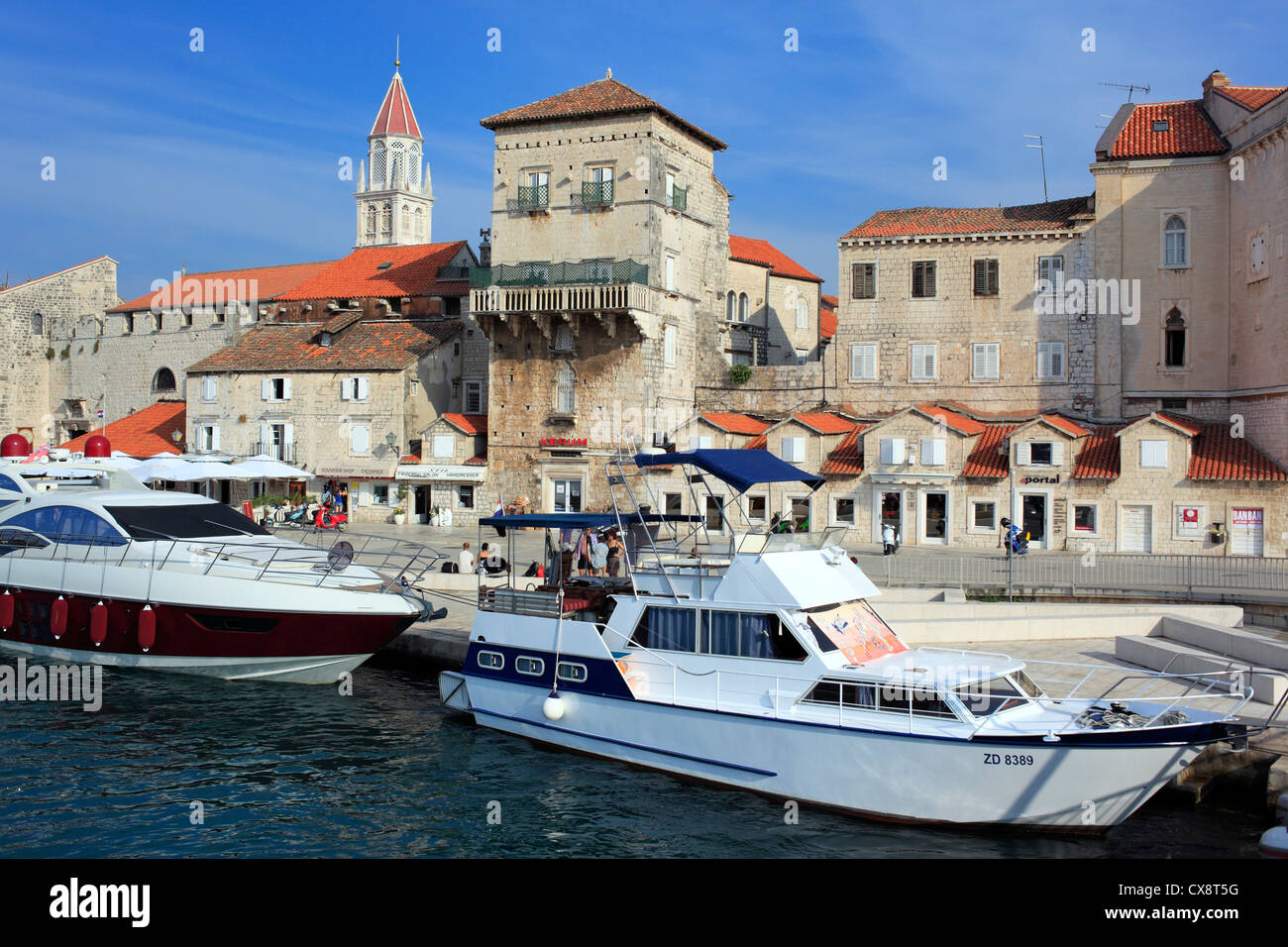 Damm, Altstadt, Trogir, Dalmatien, Kroatien Stockfoto