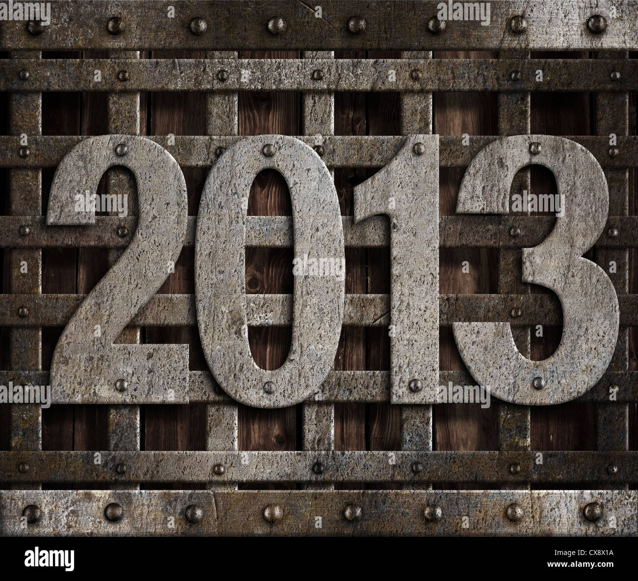 2013 neues Jahr Metall Abbildung Stockfoto