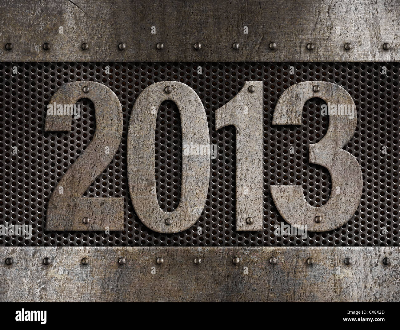2013 neues Jahr Metall Abbildung Stockfoto