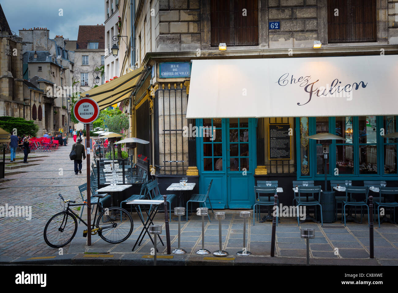 Restaurant in Paris in der Nähe von Jardin du Luxembourg Stockfoto