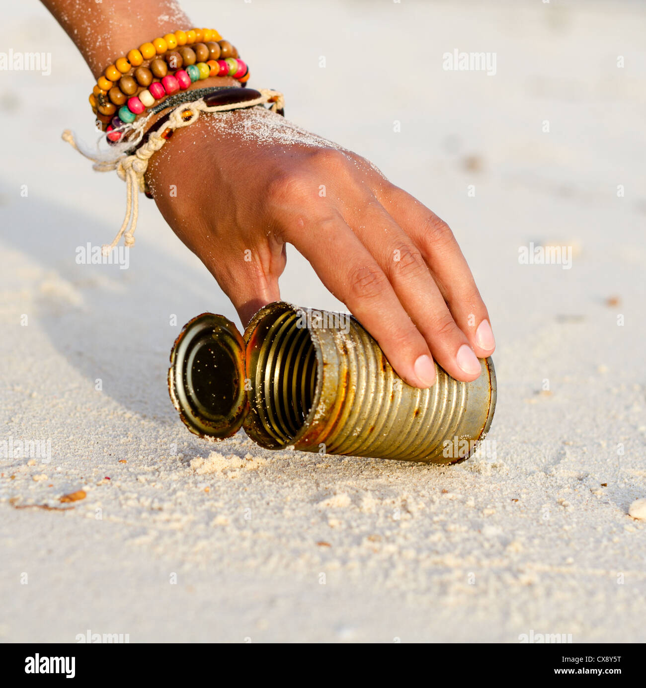 Strand-Bereinigung Stockfoto