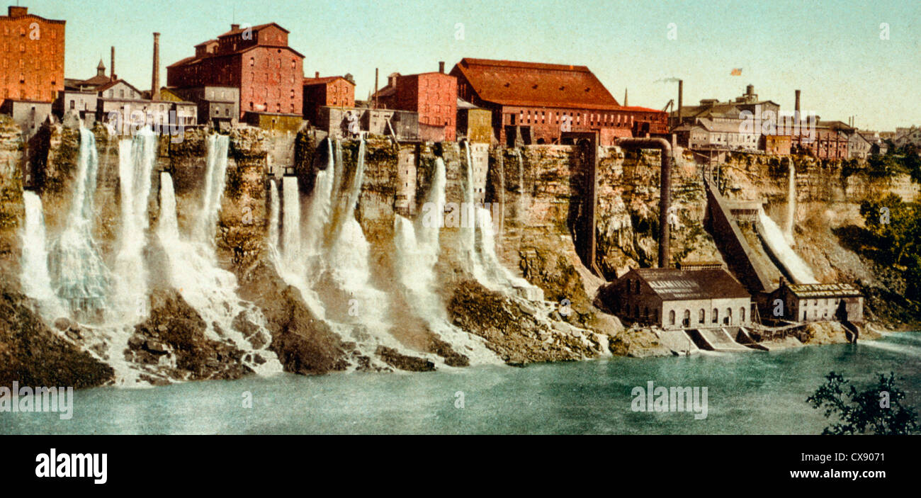 Niagara, Mühlen an der amerikanischen Küste, um 1900 Stockfoto