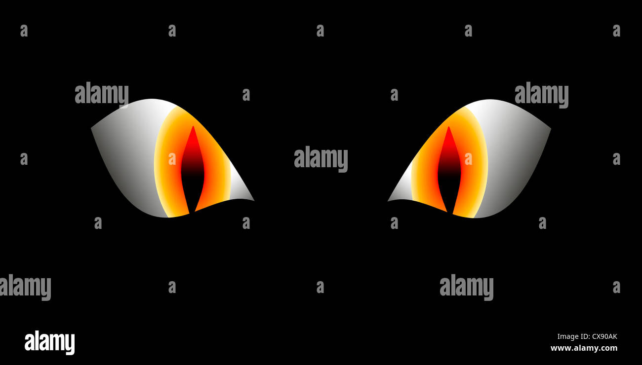 digitale Verbesserung - Augen der Katze monster Stockfoto