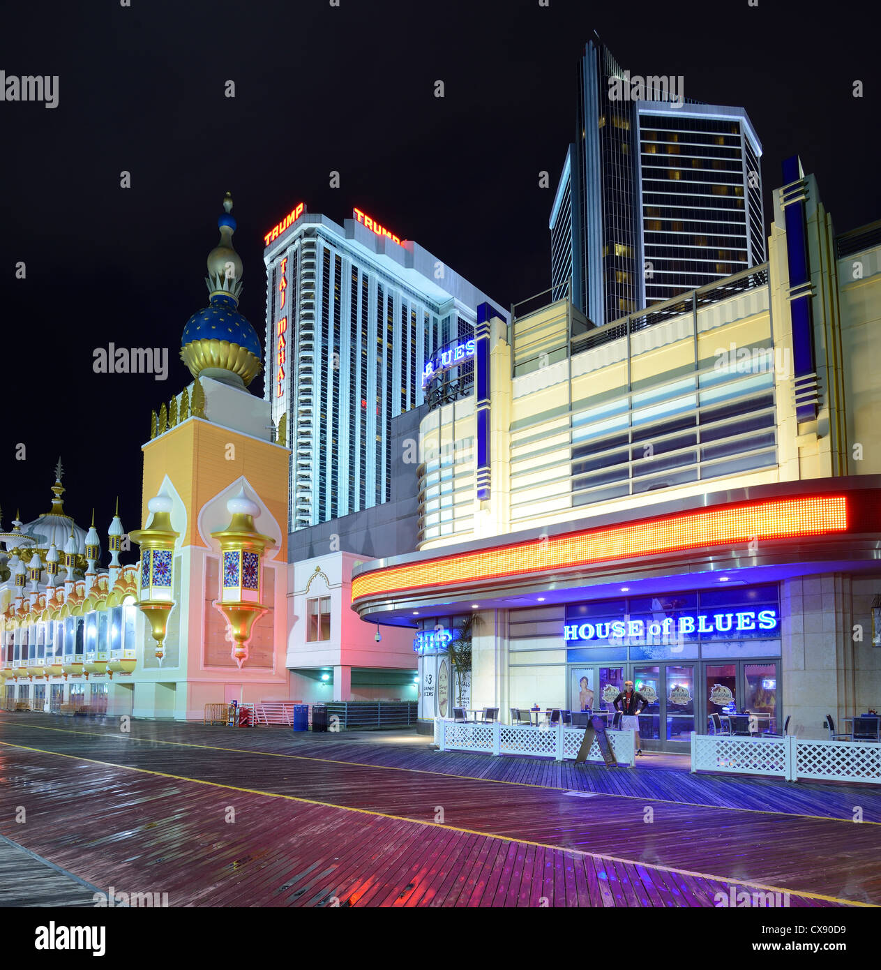 Berühmten Kasinos entlang der Promenade von Atlantic City, New Jersey. Stockfoto