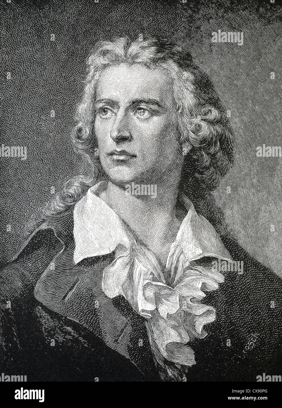 Friedrich von Schiller (1759-1805) war ein deutscher Dichter, Philosoph, Historiker und Dramatiker. Stockfoto