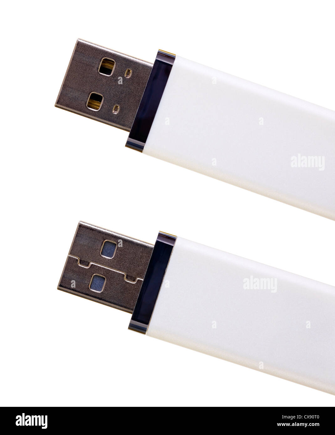 Nahaufnahme von einem USB-Flash-Speicher isoliert auf weiss Stockfoto