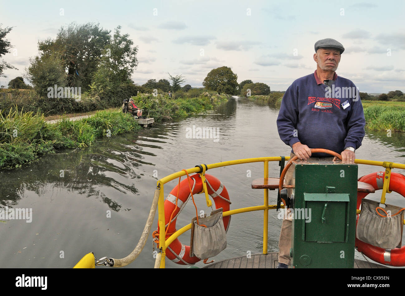 Crew von der "Egremont" auf the Chichester Ship Canal Boat Trip. Stockfoto