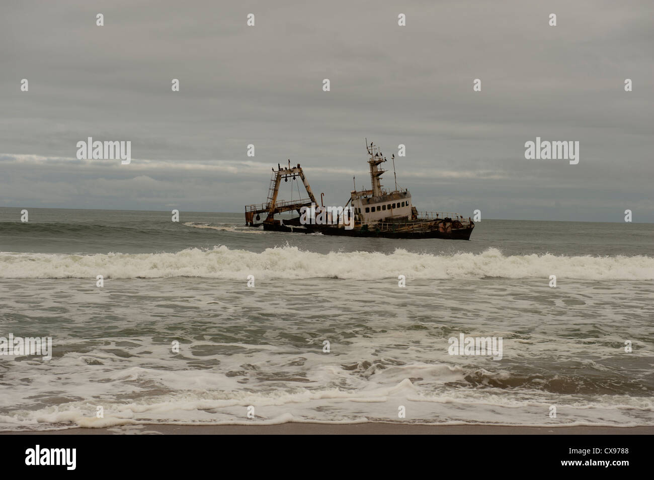 Schiffbruch auf der Skelett Küste Namibias Stockfoto