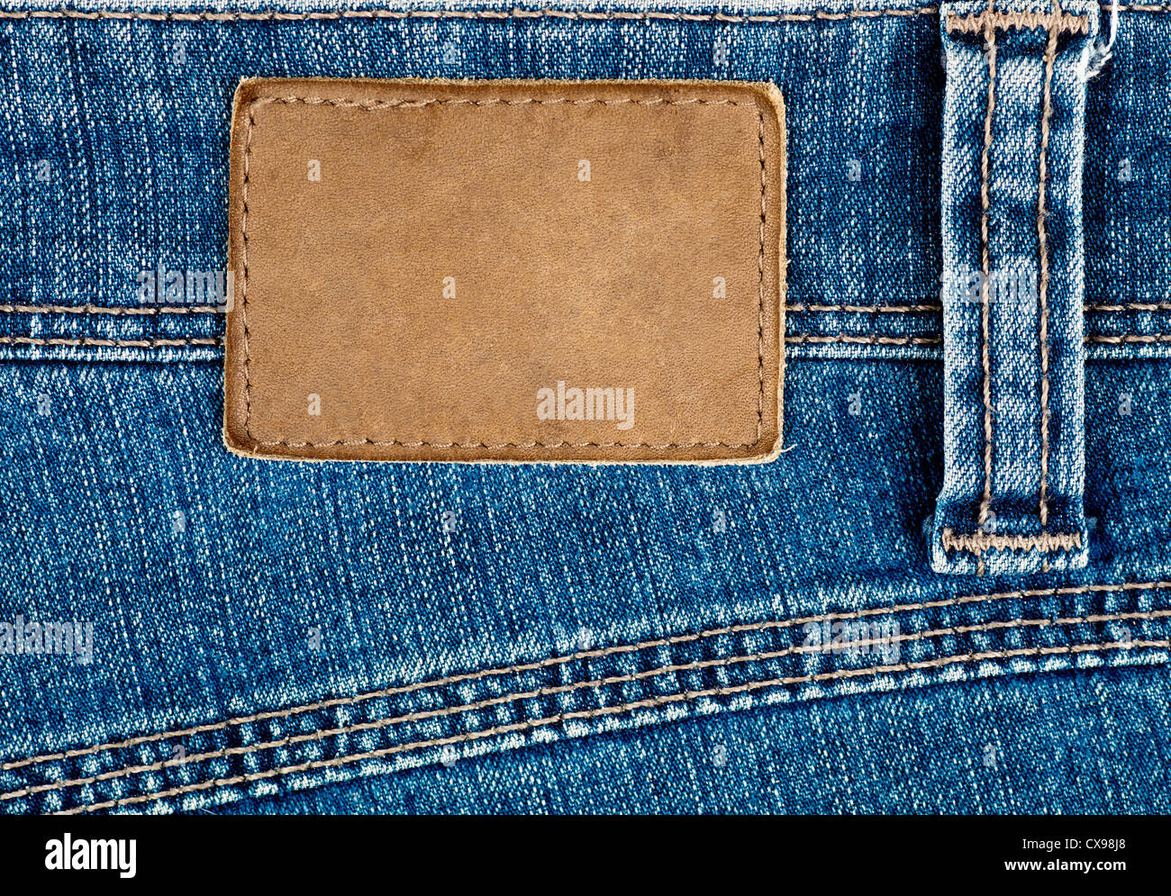 Leere Leder-Jeans-label Stockfoto