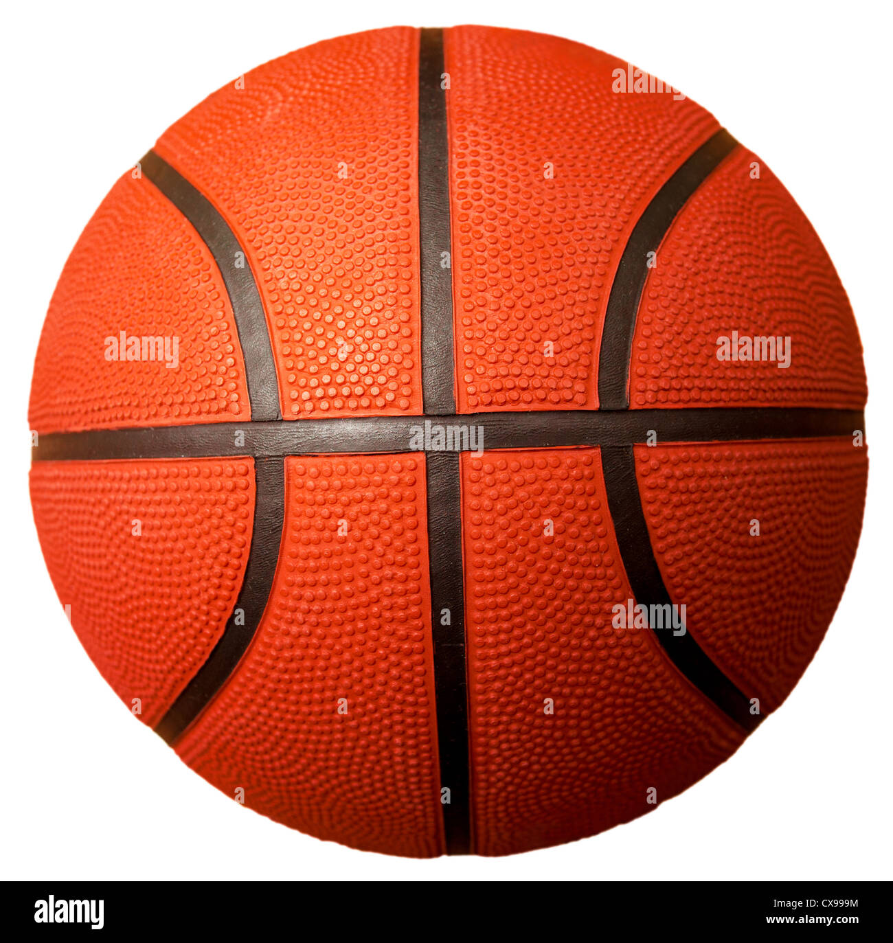 Basketball Ball isoliert auf weiss Stockfoto