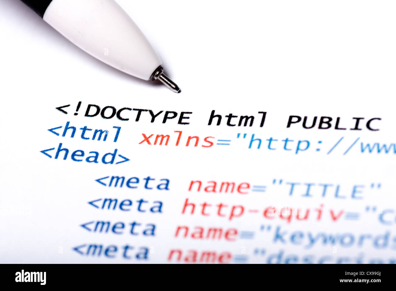 Code html -Fotos und -Bildmaterial in hoher Auflösung – Alamy