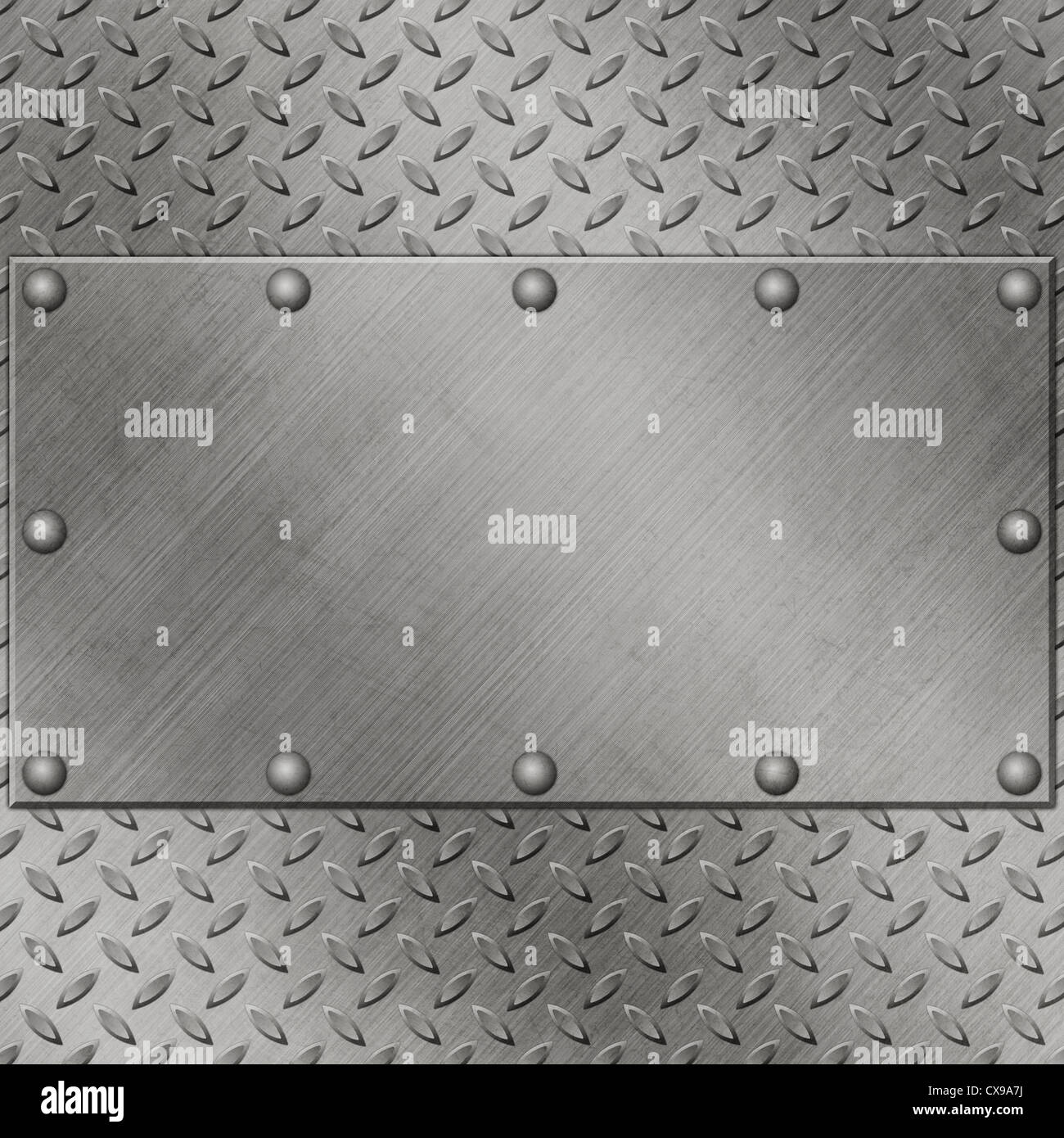 Metallplatte Oder Schild Mit Nieten über Gitter Stockbild - Bild von  element, schmutz: 53996829