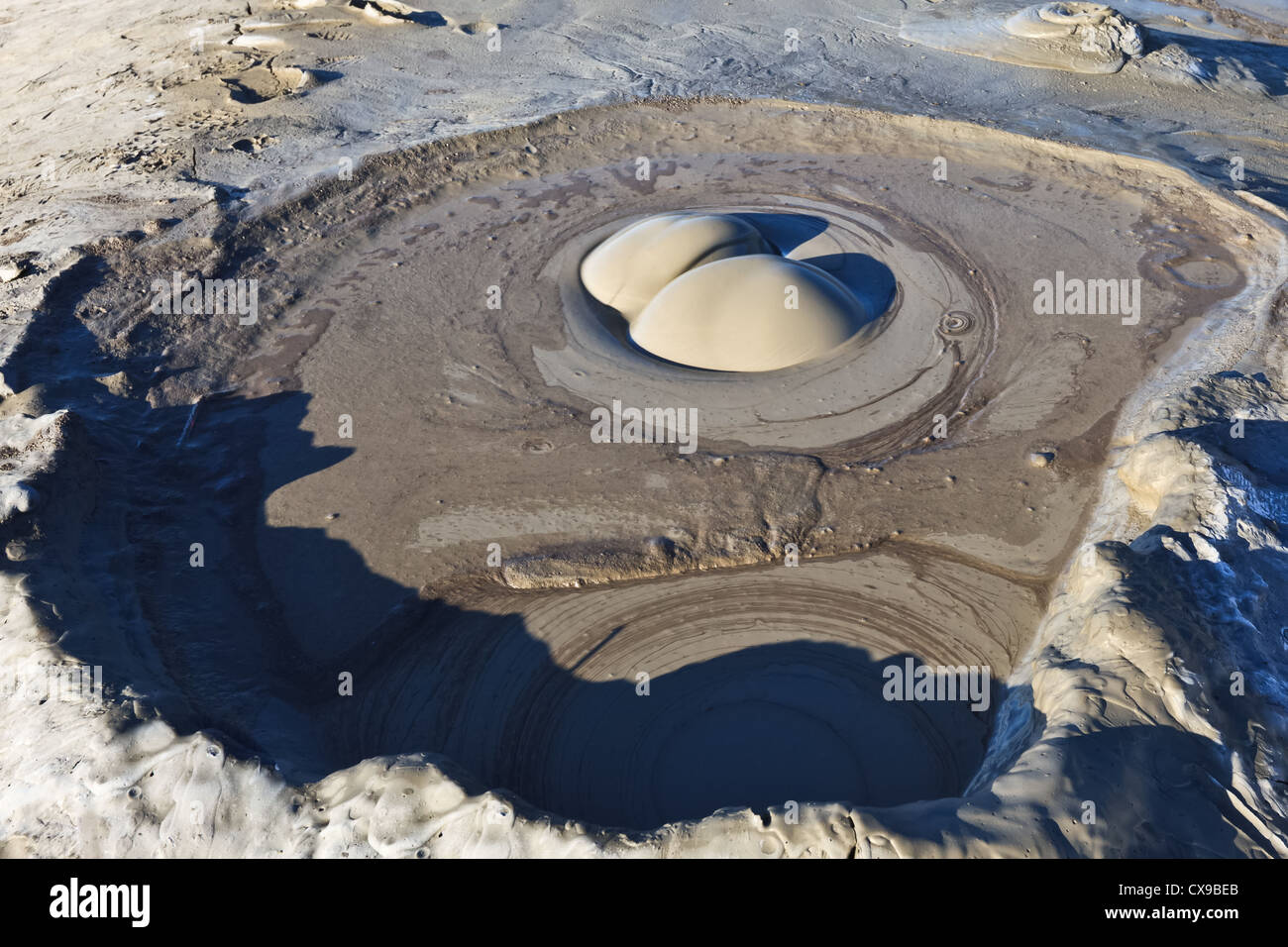 Schlammvulkan in Buzau, Rumänien Stockfoto