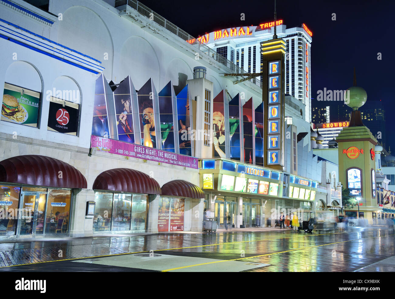 Berühmten Kasinos entlang der Promenade von Atlantic City, New Jersey. Stockfoto