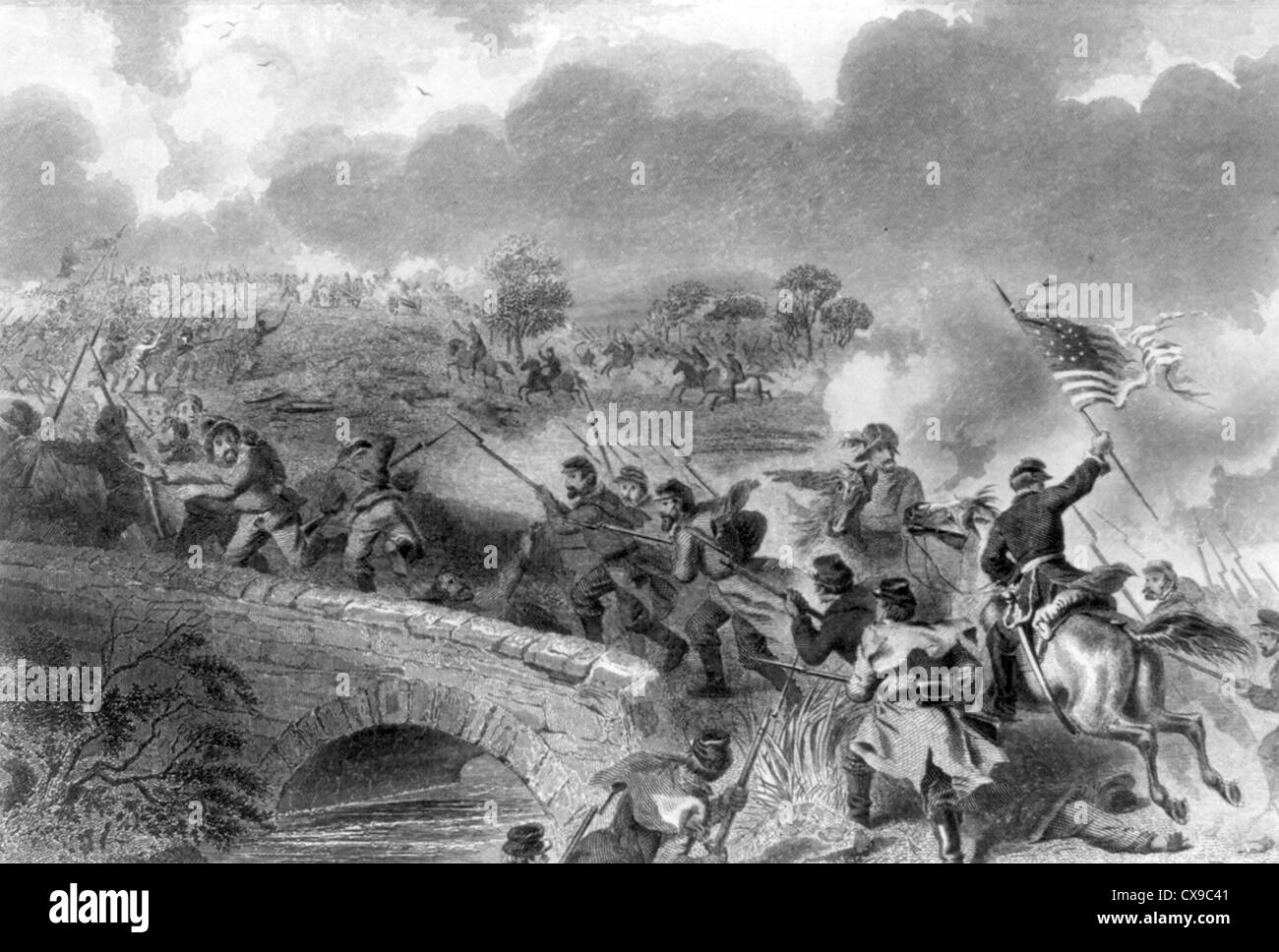 Schlacht von Antietam, auch bekannt als die Schlacht von Sharpsburg, Amerikanischer Bürgerkrieg Stockfoto