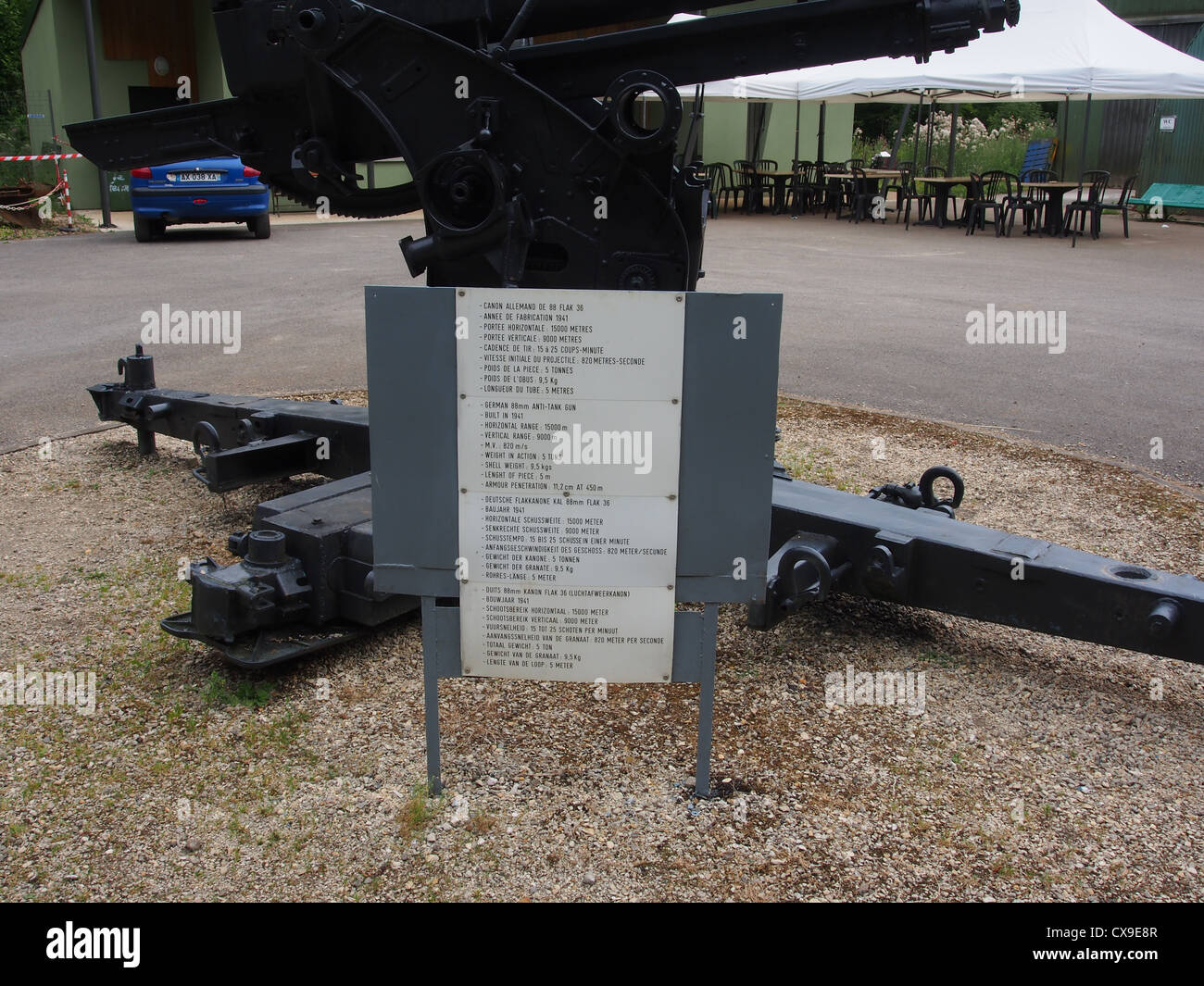 Fort de Fermont und das dazugehörige Museum - Ouvrage Fermont, FLAK 36 88mm Stockfoto