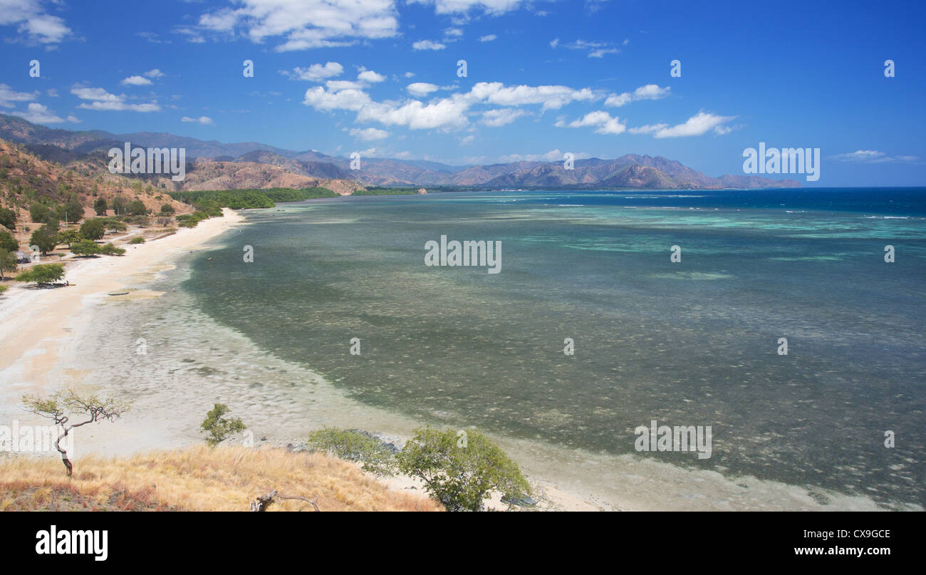 Blick auf eine leere tropischen Strand, Ost-Timor Stockfoto