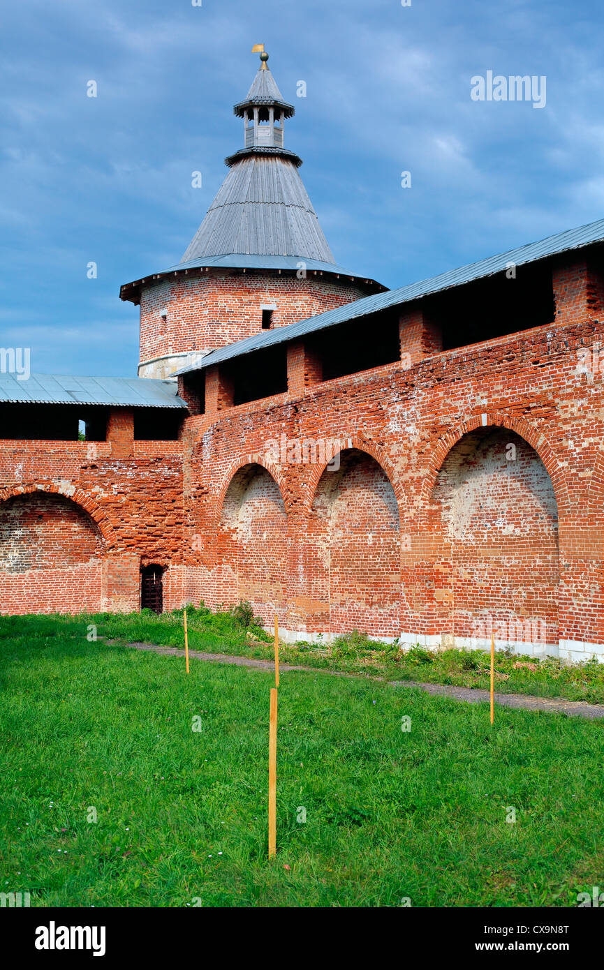 Mauern und Türme des Zaraysk Kreml, Zaraysk, Moscow Region, Russland Stockfoto