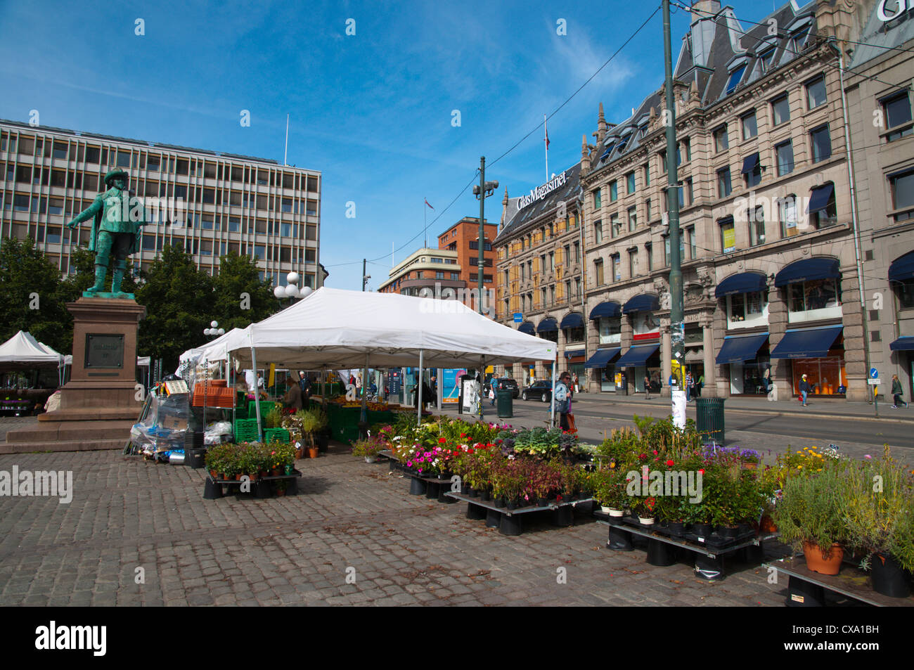 Stortorget Platz Sentrum Oslo Norwegen Mitteleuropa Stockfoto