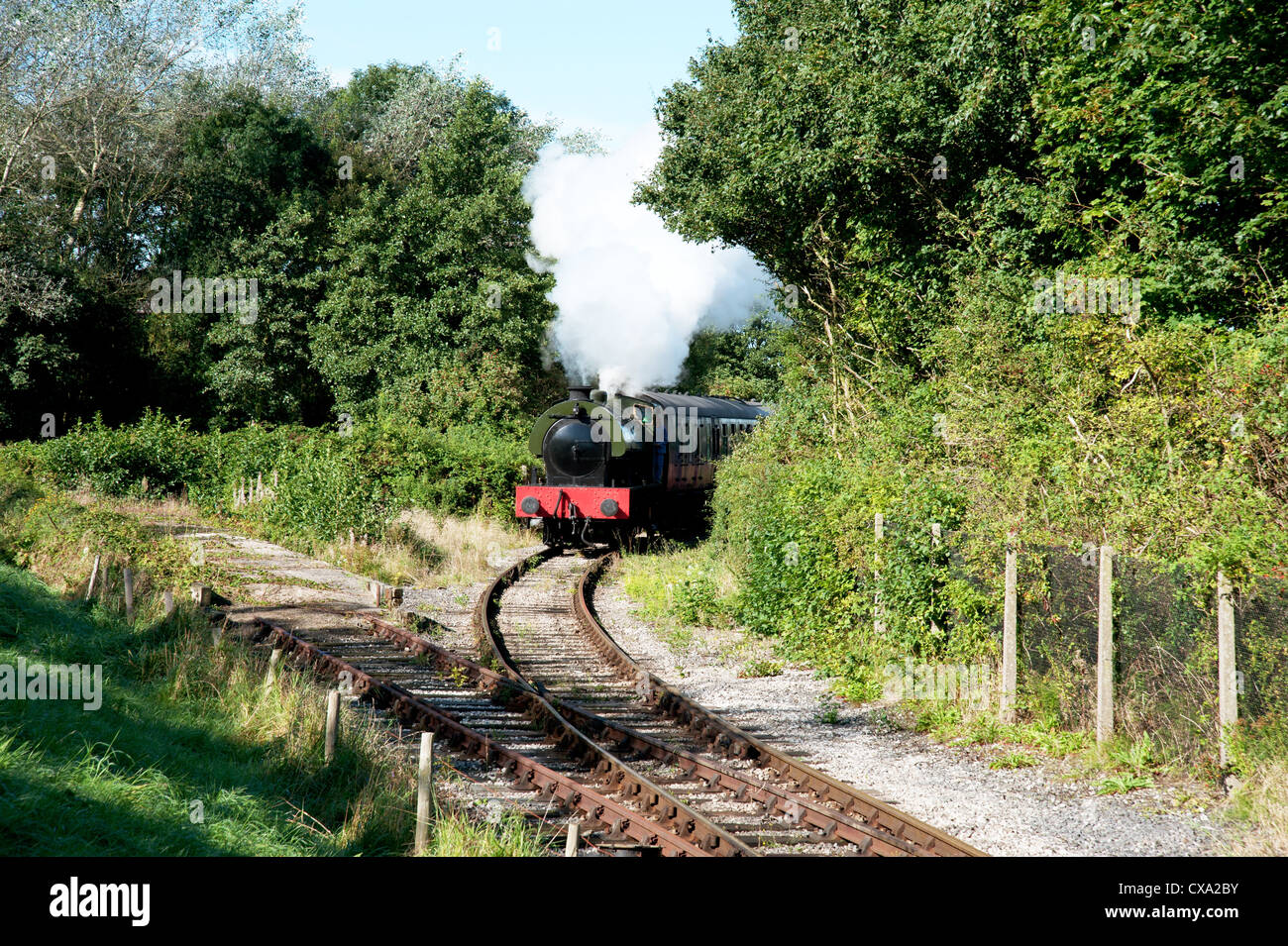 Sattel tank locomotive "Baaring" auf die "Ribble Dampfeisenbahn". Stockfoto