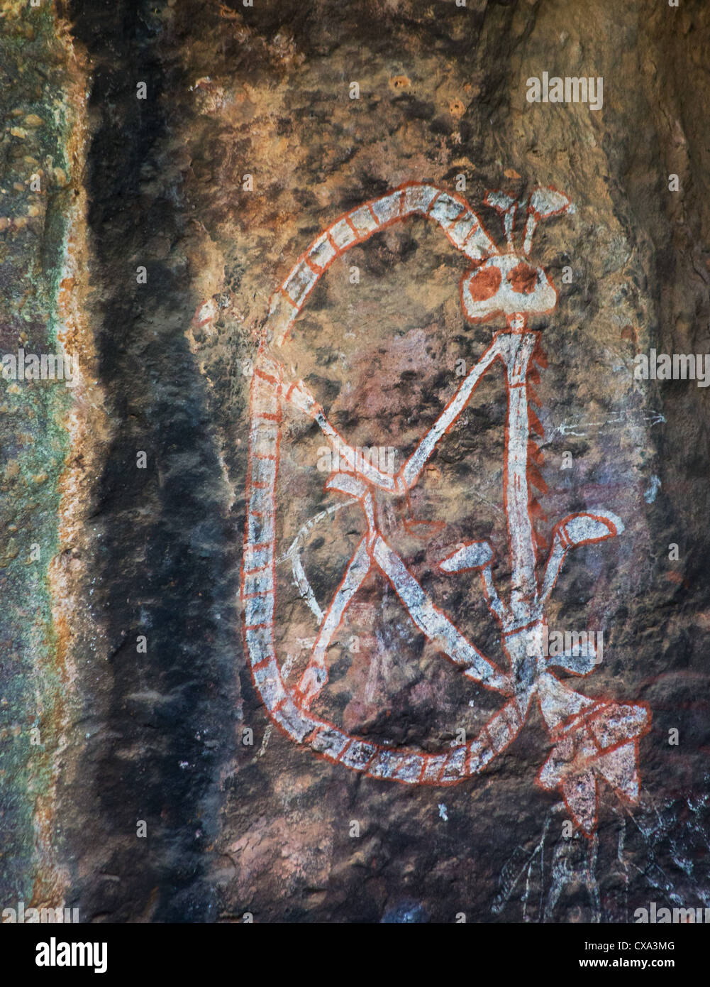 Aborigine-Felskunst, Anbangbang Galerie, Nourlangie, Kakadu-Nationalpark, Northern Territory Stockfoto