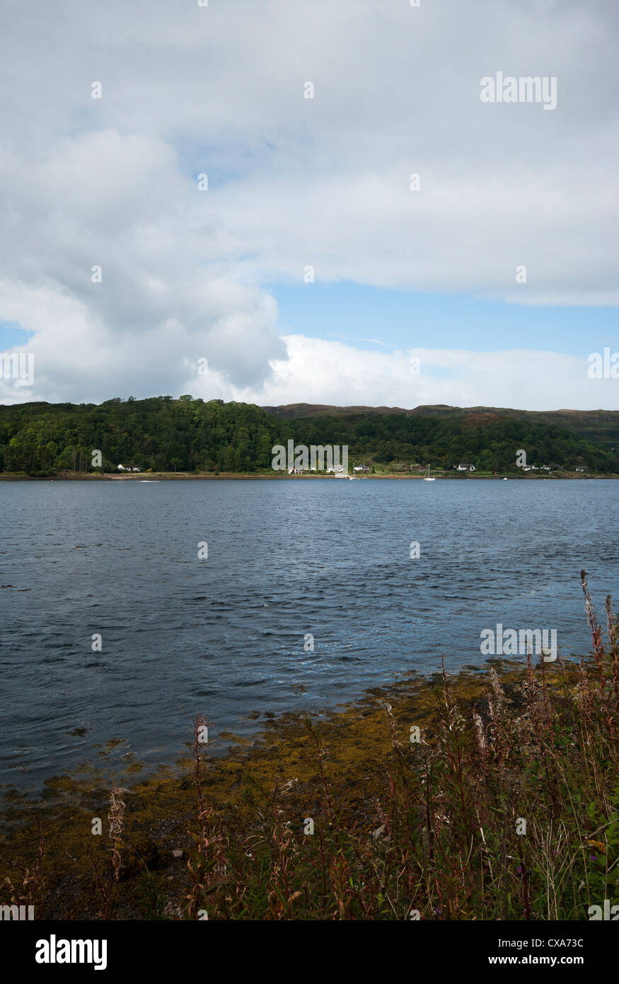 Blick über Loch Feochan und die umliegende Landschaft aus dem Südufer Argyll und Bute Schottland Stockfoto